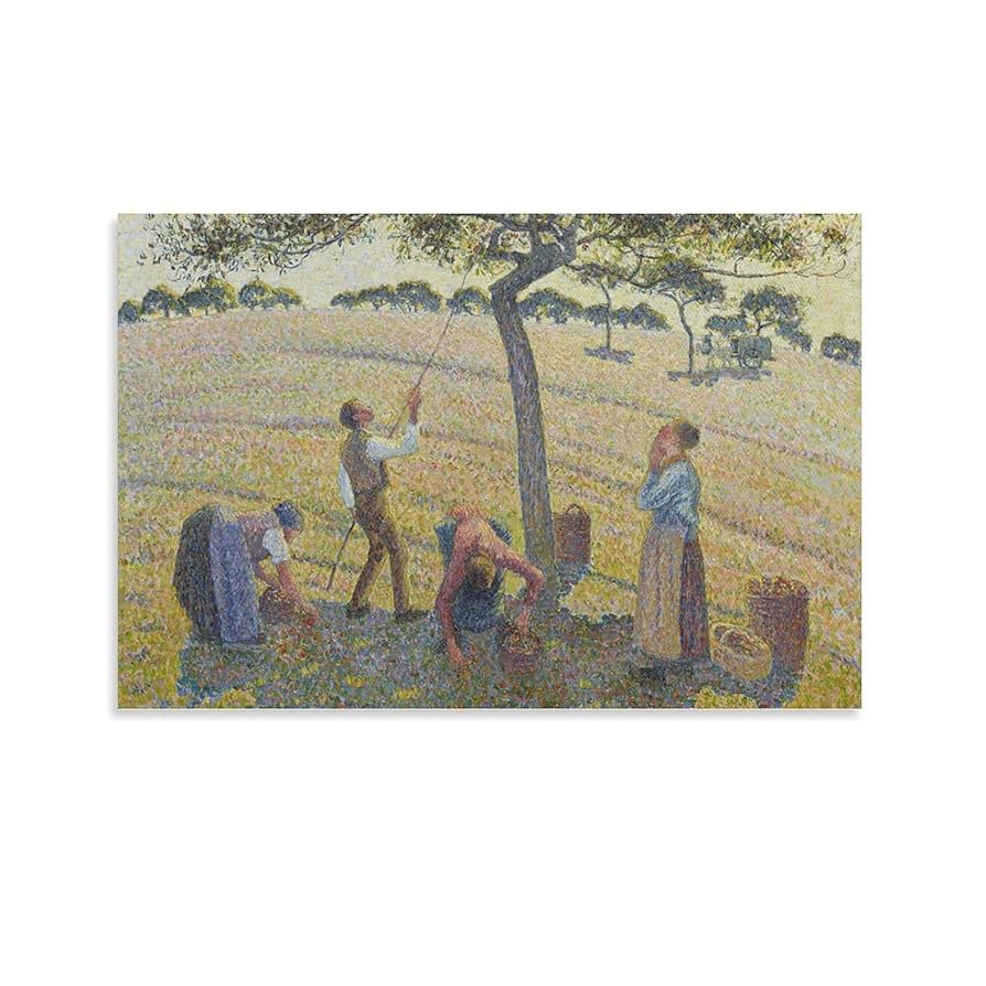 カミーユ・ピサロ、【林檎摘み】、希少な額装用画集より、状態良好、新品額装付 ピサロ【りんごの収穫】 - 手描き 絵画（油絵複製画）販売の